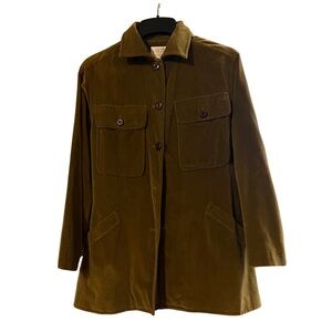 Vintage Men’s Campagnie Internationale Olive Green velvet like Jacket Size 7/8